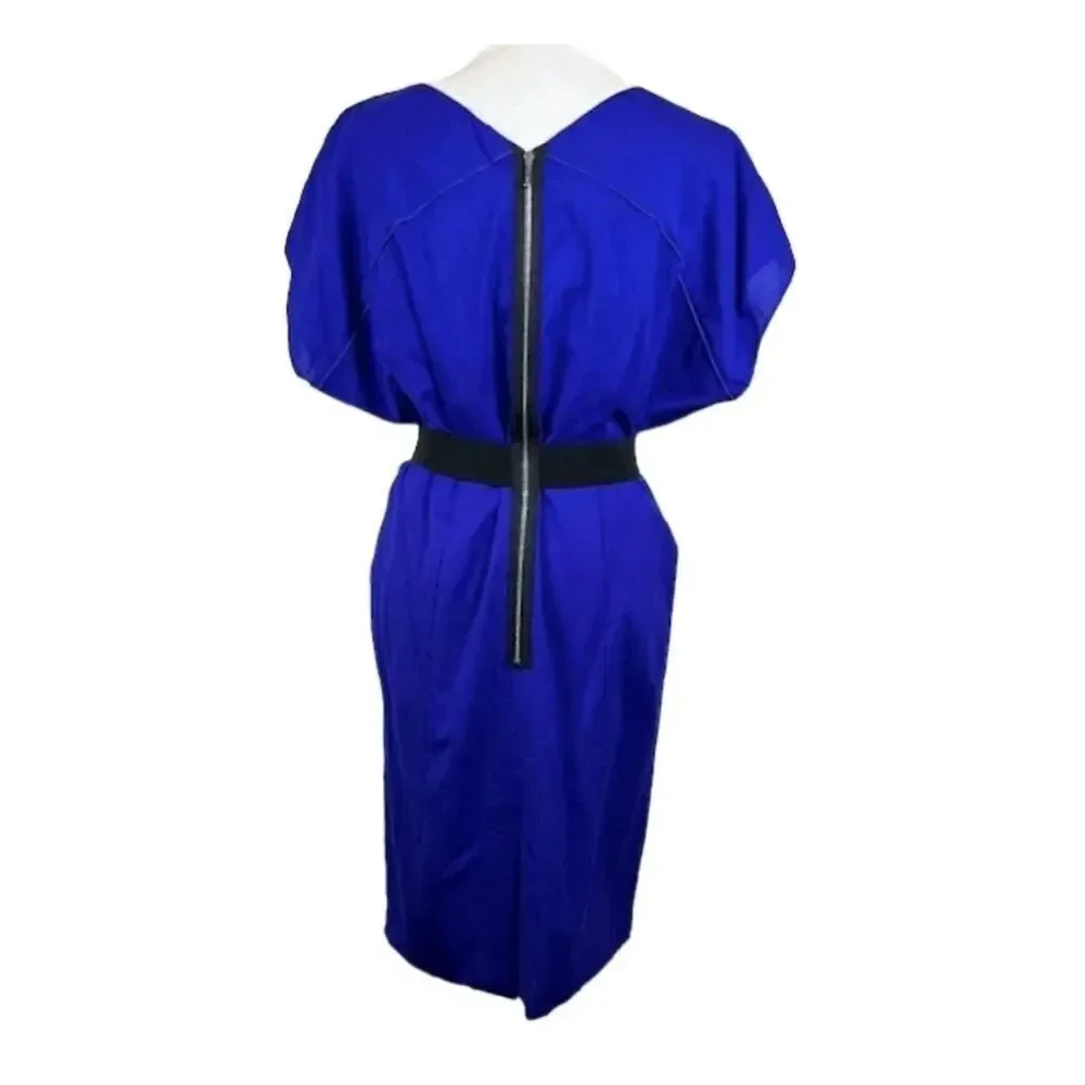 Escada Sport Dorris Midnight Blue Drape Sleeve Dress Sz 36/6